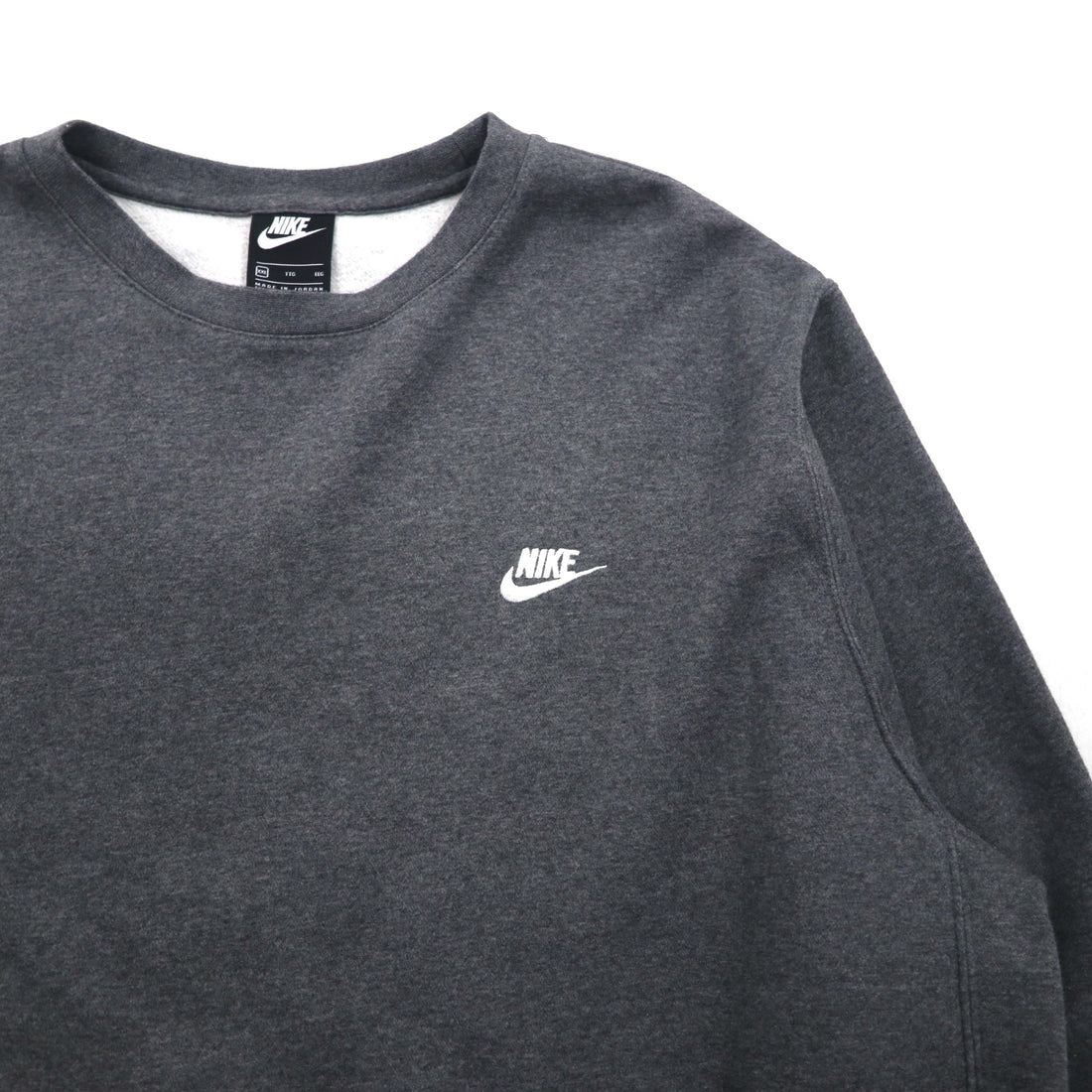 NIKE Club Fleece Crew Neck Sweatshirt, 2XL, Gray, BV2662-071