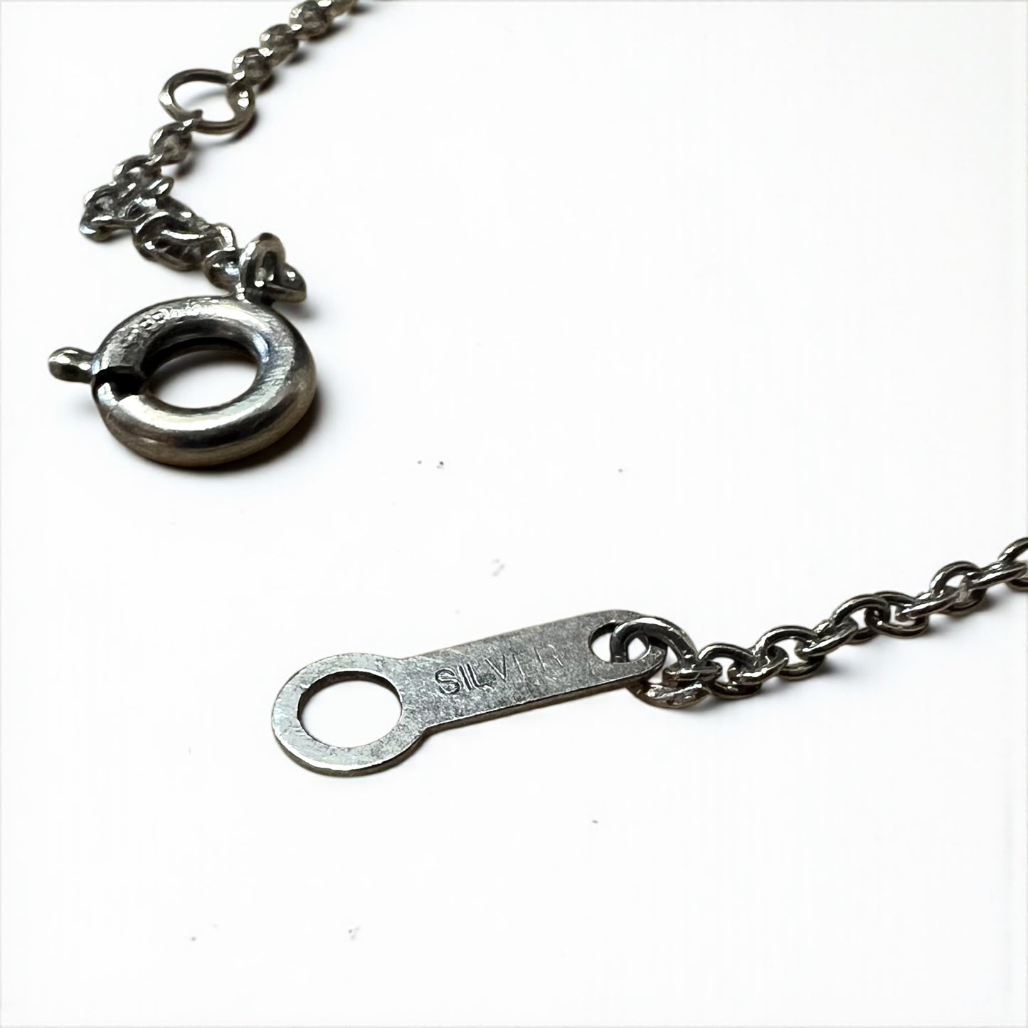 BURBERRY Silver Chain Necklace Pendant Nova Check SILVER 925