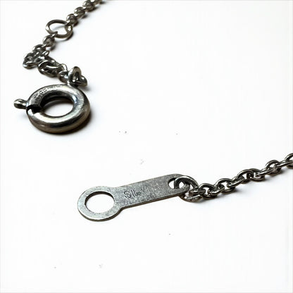 BURBERRY Silver Chain Necklace Pendant Nova Check SILVER 925