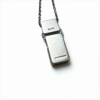 BURBERRY Silver Chain Necklace Pendant Nova Check SILVER 925