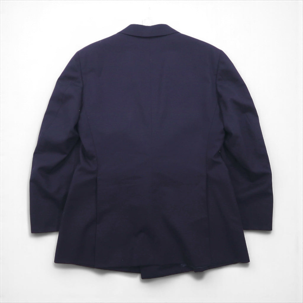 Ralph Lauren 90s Made in Japan Navy Blazer and Double-Breasted Suit, Size M, Navy Wool, Gold Buttons