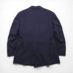 Ralph Lauren 90s Made in Japan Navy Blazer and Double-Breasted Suit, Size M, Navy Wool, Gold Buttons