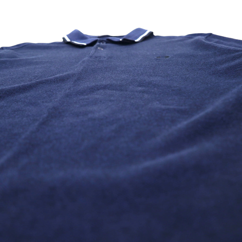 FRED PERRY Long Sleeve Polo Shirt XL Navy Cotton Pique Single Point Logo M3636