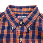 CHAPS RALPH LAUREN 90s Button-down Shirt L Blue Check Cotton Unused