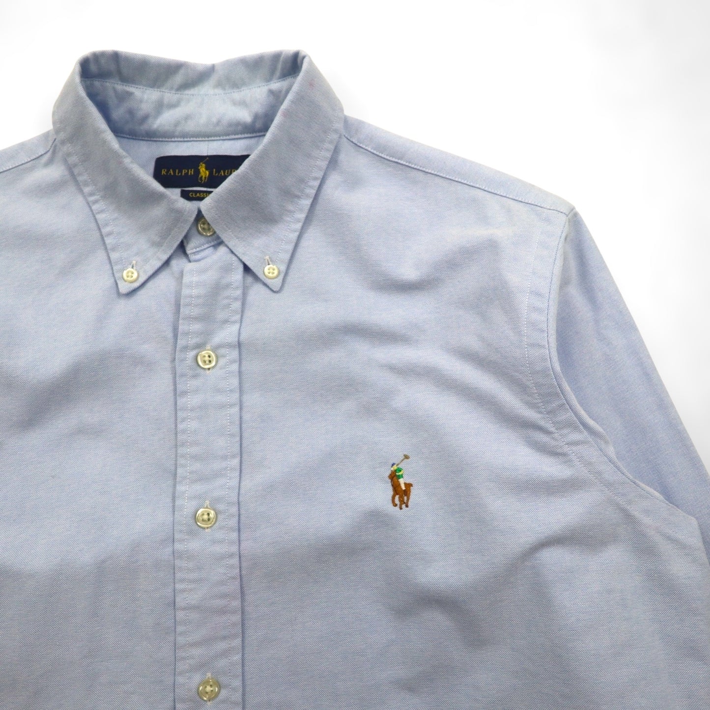 Ralph Lauren クラシックフィット オックスフォード ボタンダウン シャツ M ブルー スモールポニー刺繡