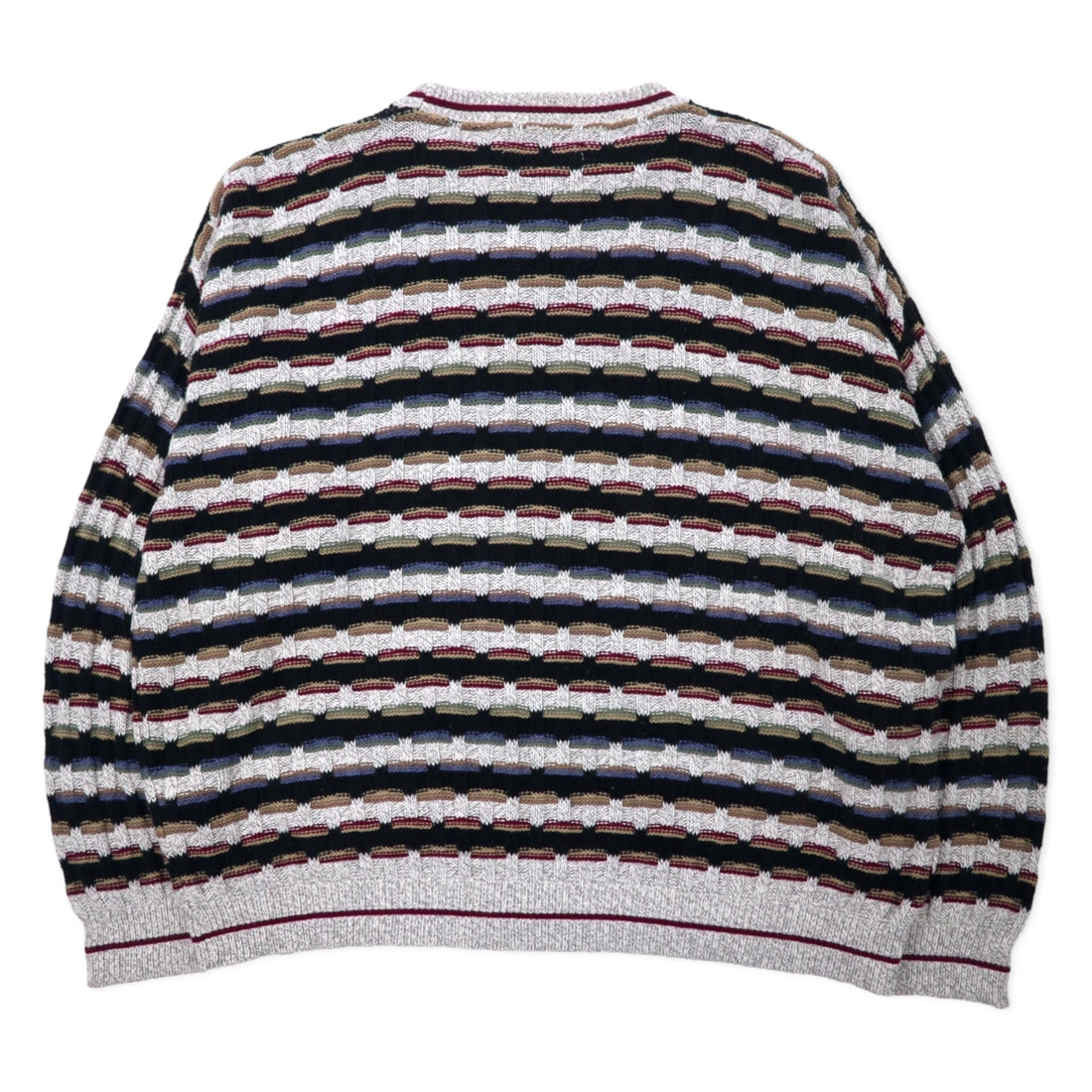 STERLING USA製 90年代 ローゲージ ニット セーター XXL マルチカラー コットン ビッグサイズ