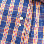 CHAPS RALPH LAUREN 90s Button-down Shirt L Blue Check Cotton Unused