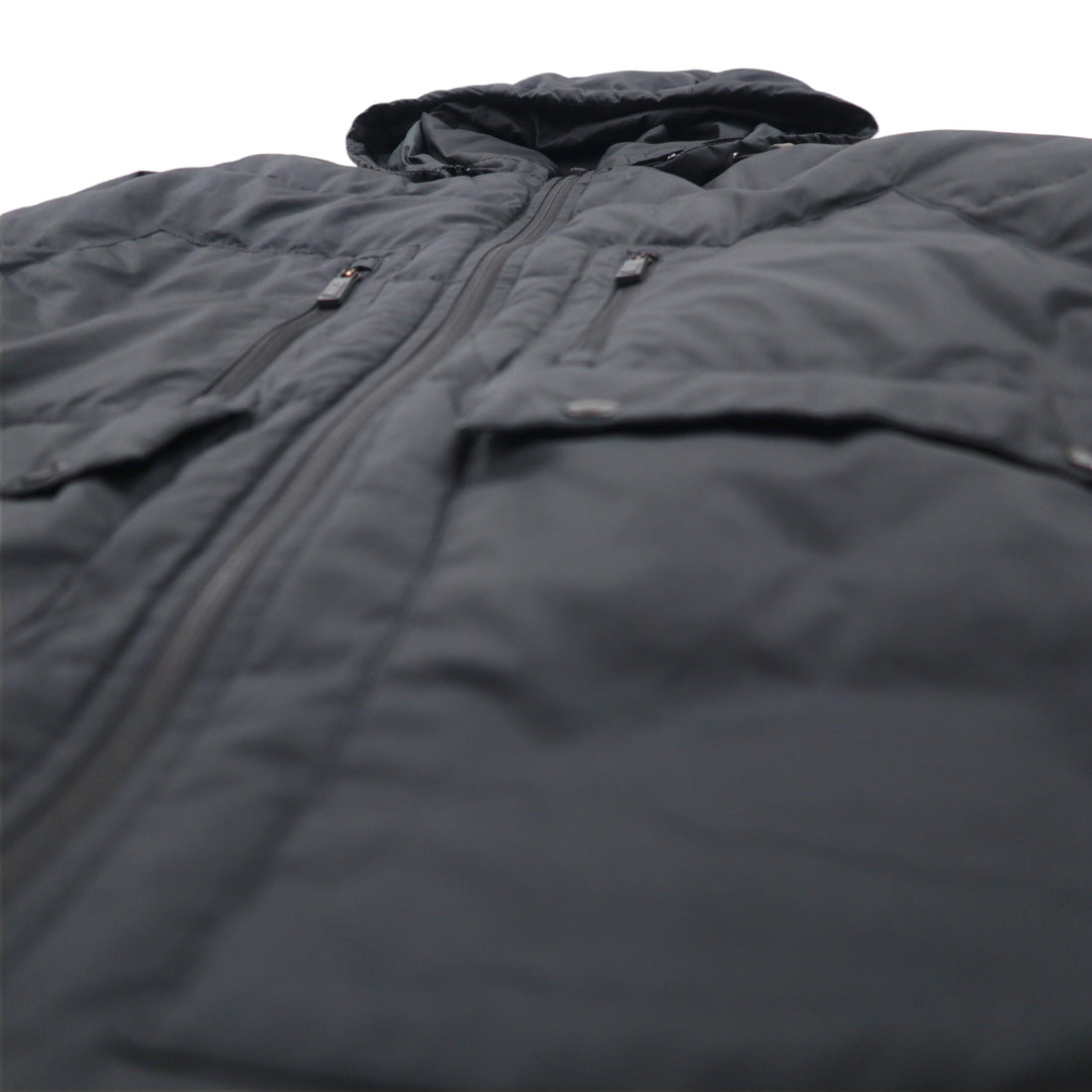 NIKE Detachable Hood 550 Fill Power Down Jacket L Black Double Zip Drawstring 546051-010