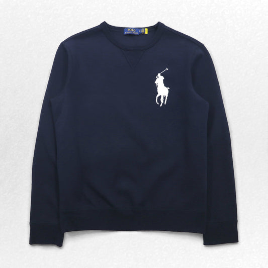 Polo Ralph Lauren ビッグポニー 刺繡 前V スウェット トレーナー S ネイビー コットン