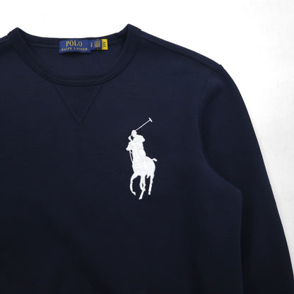Polo Ralph Lauren ビッグポニー 刺繡 前V スウェット トレーナー S ネイビー コットン