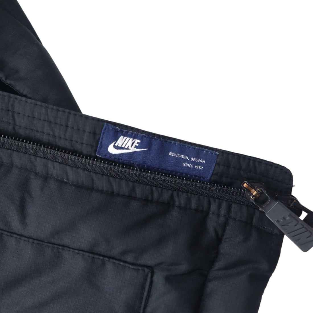 NIKE Detachable Hood 550 Fill Power Down Jacket L Black Double Zip Drawstring 546051-010