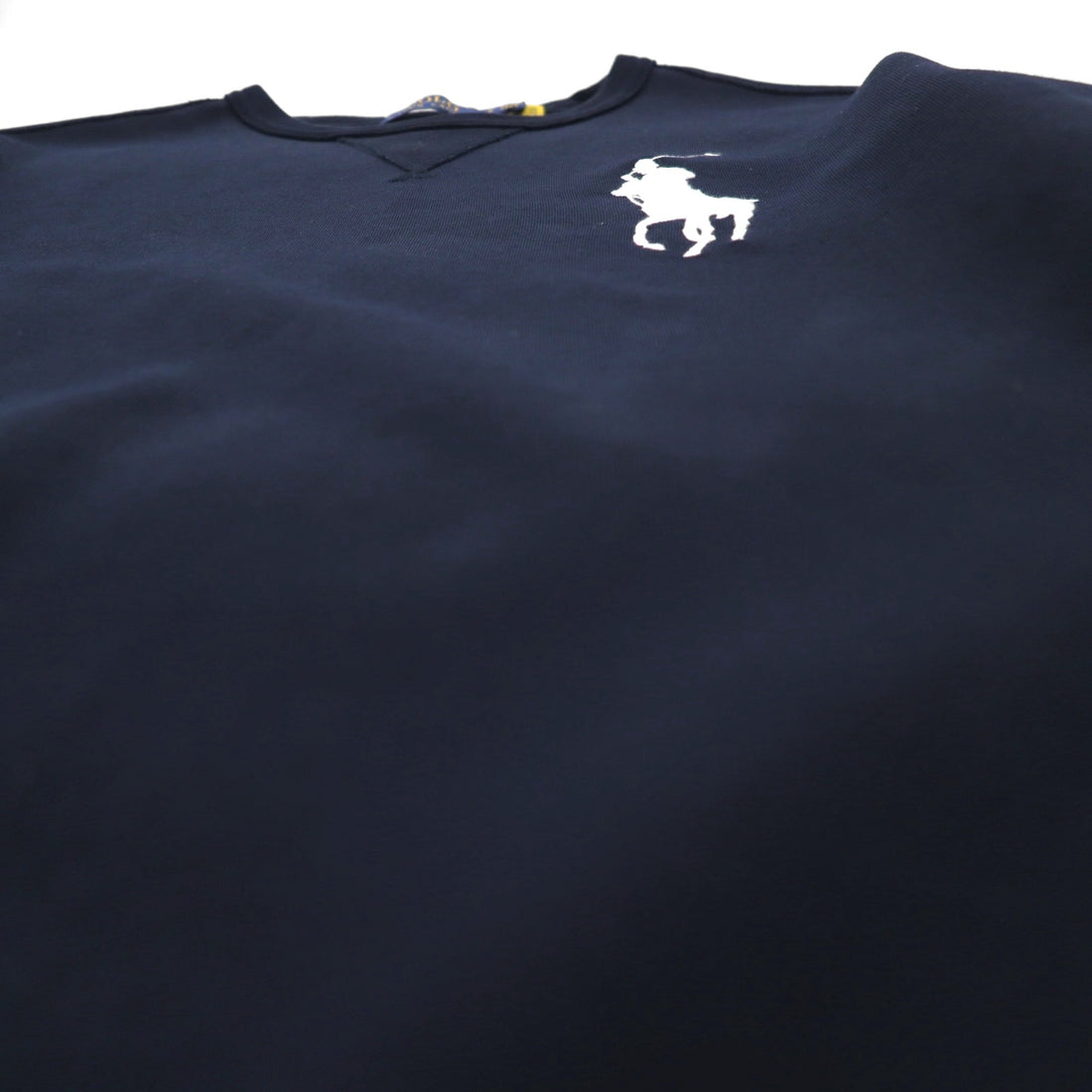 Polo Ralph Lauren Big Pony Embroidery Front V Sweatshirt S Navy Cotton
