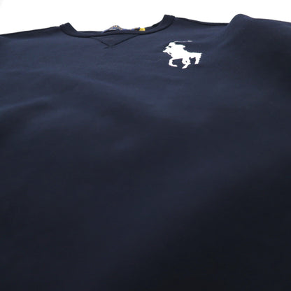 Polo Ralph Lauren ビッグポニー 刺繡 前V スウェット トレーナー S ネイビー コットン