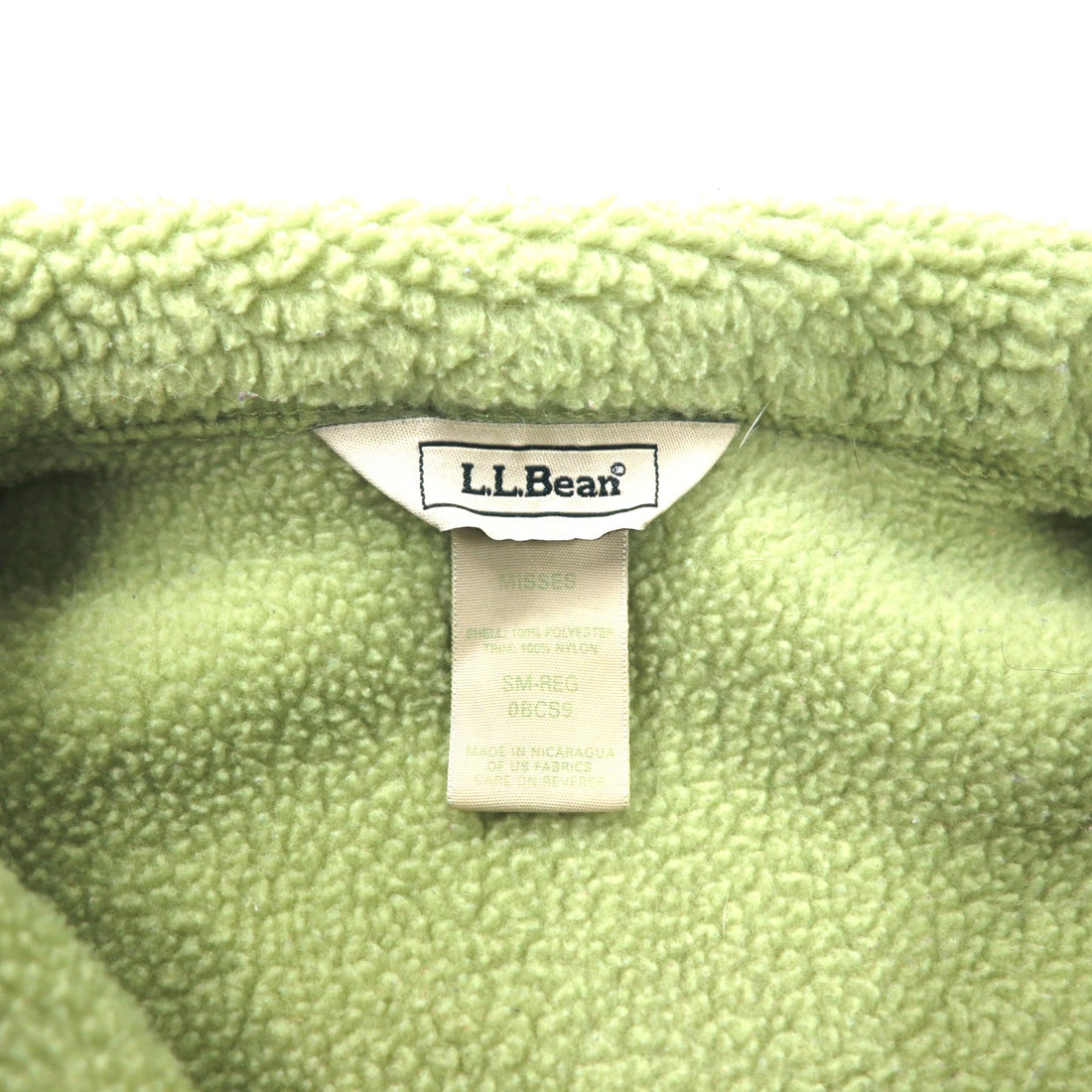LLBean Half Zip Boa Fleece Jacket SM Green Polyester 0BCS9