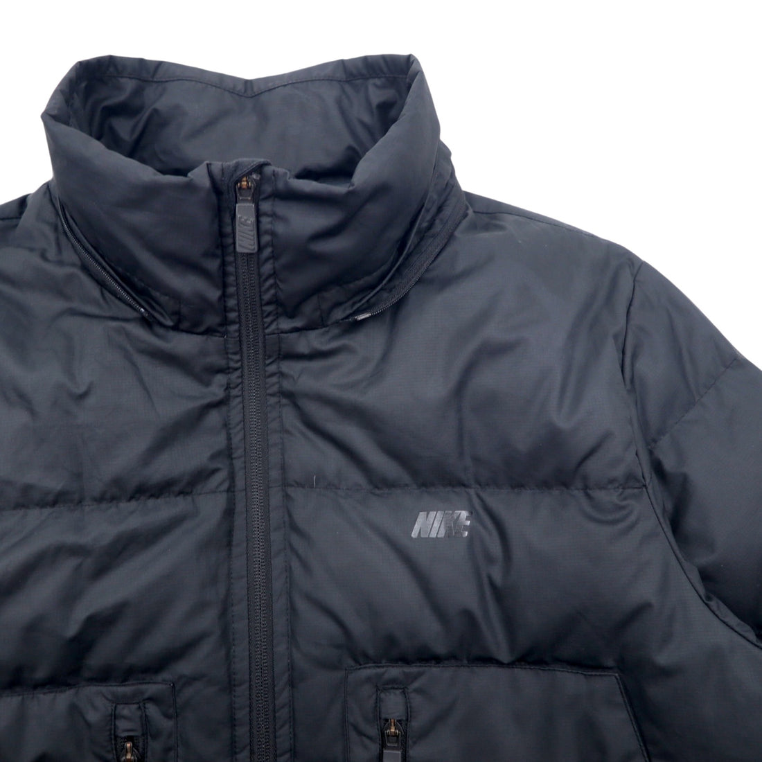 NIKE Detachable Hood 550 Fill Power Down Jacket L Black Double Zip Drawstring 546051-010