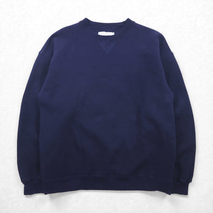 SANTEE 90s USA VintageSweatshirt ブランク ヘビーウェイト 前V スウェット トレーナー L ネイビー 無地 90年代 USA製