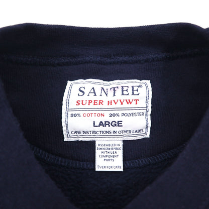 SANTEE 90s USA VintageSweatshirt ブランク ヘビーウェイト 前V スウェット トレーナー L ネイビー 無地 90年代 USA製