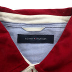 TOMMY HILFIGER Big Size Rugby Shirt M Navy Cotton Embroidered Emblem Logo