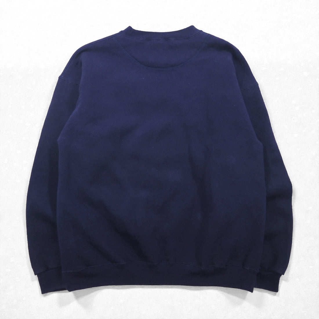 SANTEE 90s USA Vintage Sweatshirt, Blank Heavyweight, Front V, Size L, Navy Solid Color, 90s, Made in