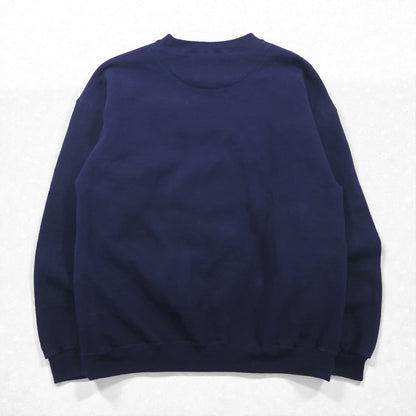 SANTEE 90s USA VintageSweatshirt ブランク ヘビーウェイト 前V スウェット トレーナー L ネイビー 無地 90年代 USA製