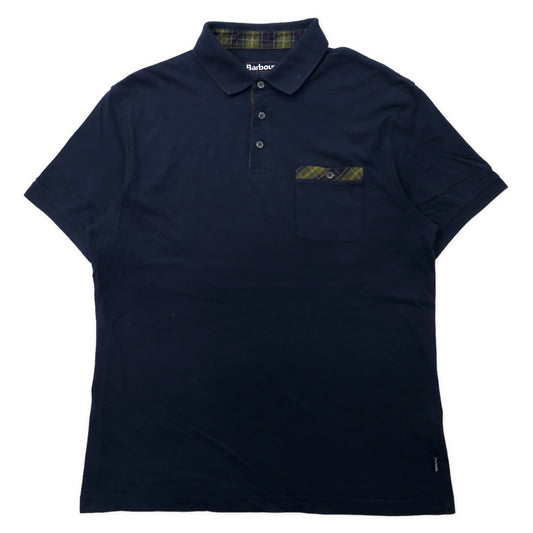 日本然リトテ-古着オンライン-Barbour ポロシャツ XL ネイビー コットン-BARBOUR polo shirt XL navy cotton