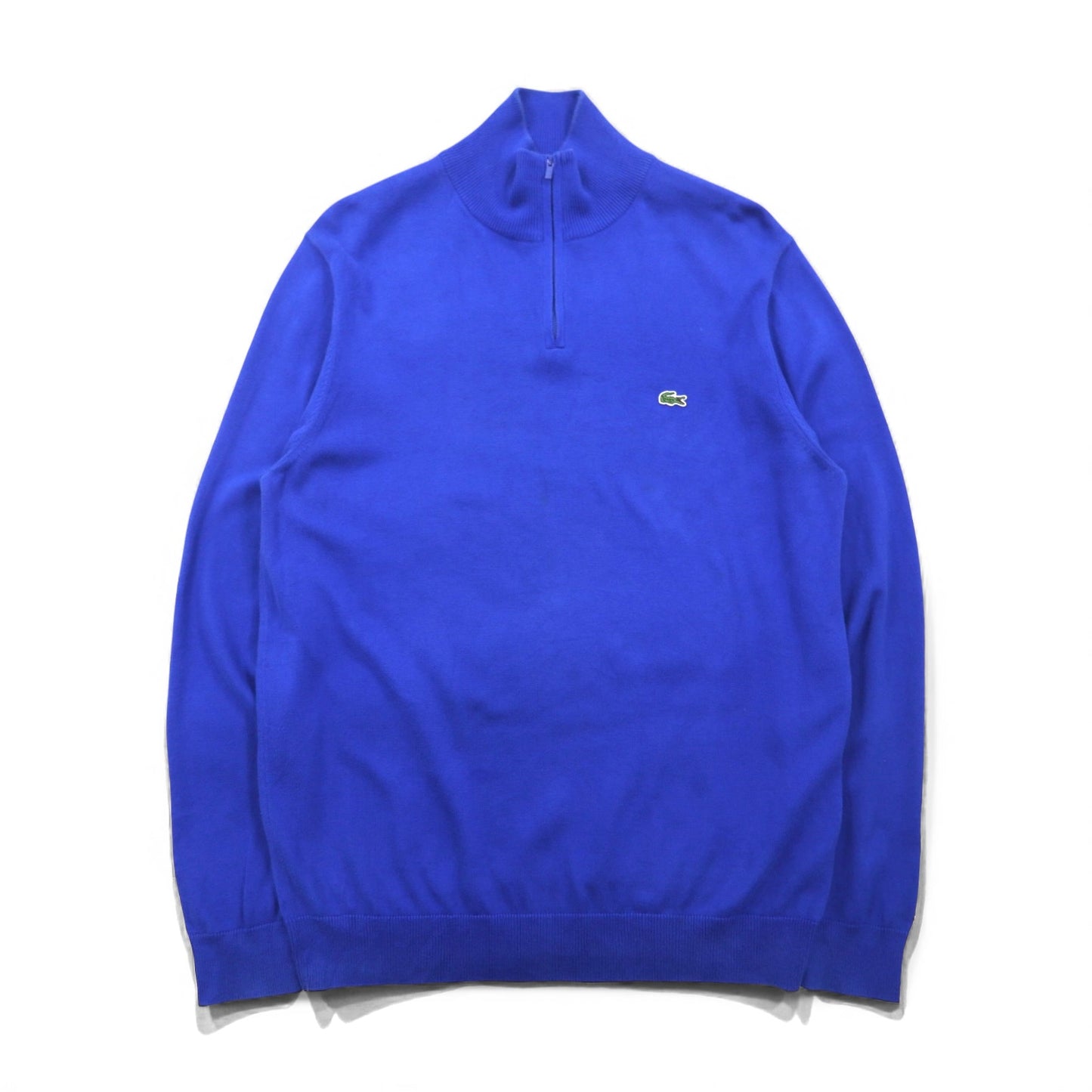 LACOSTE ハーフジップ  ニット セーター L ブルー コットン AH9433
