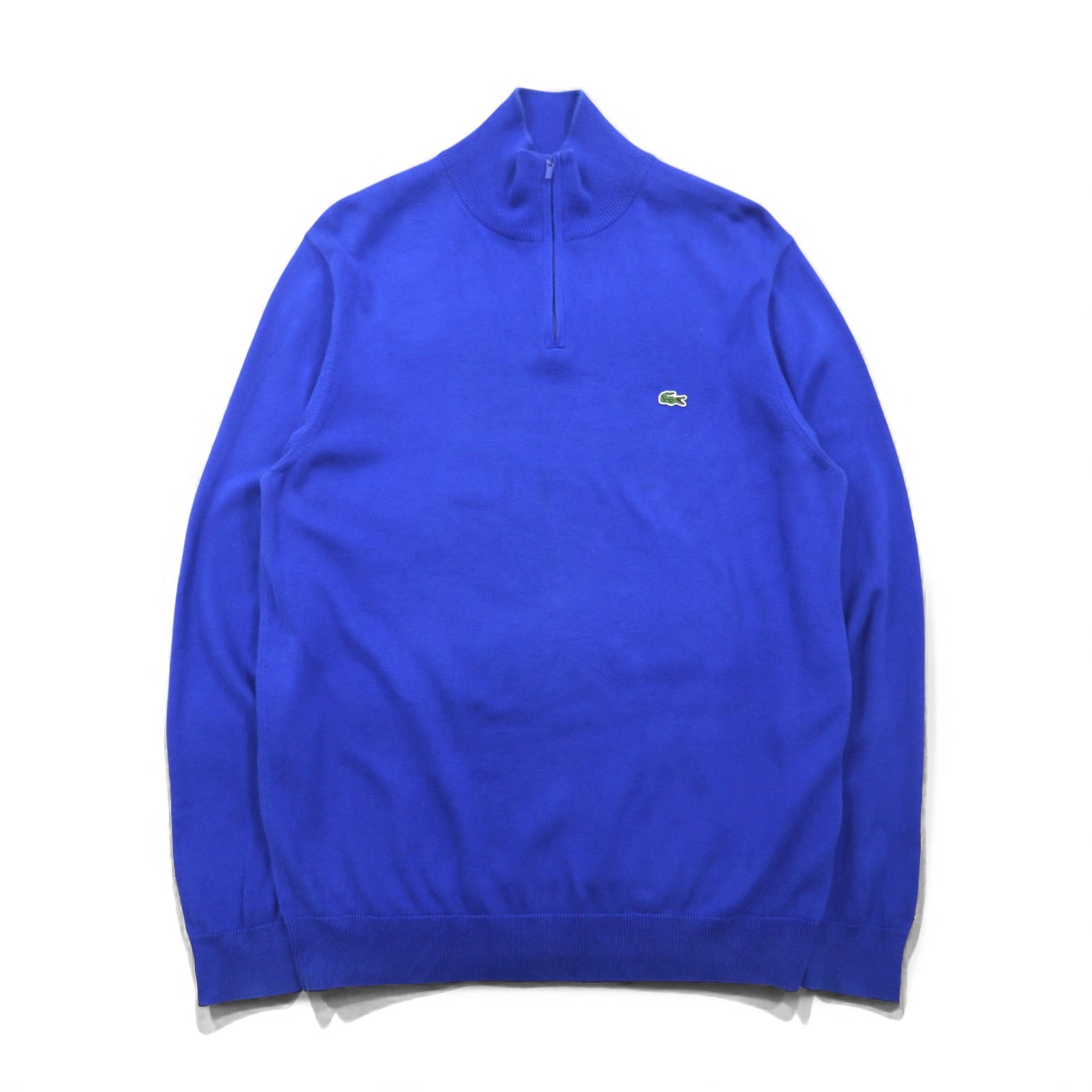 LACOSTE ハーフジップ  ニット セーター L ブルー コットン AH9433
