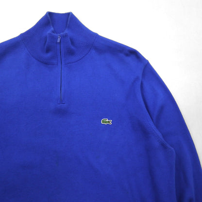 LACOSTE ハーフジップ  ニット セーター L ブルー コットン AH9433