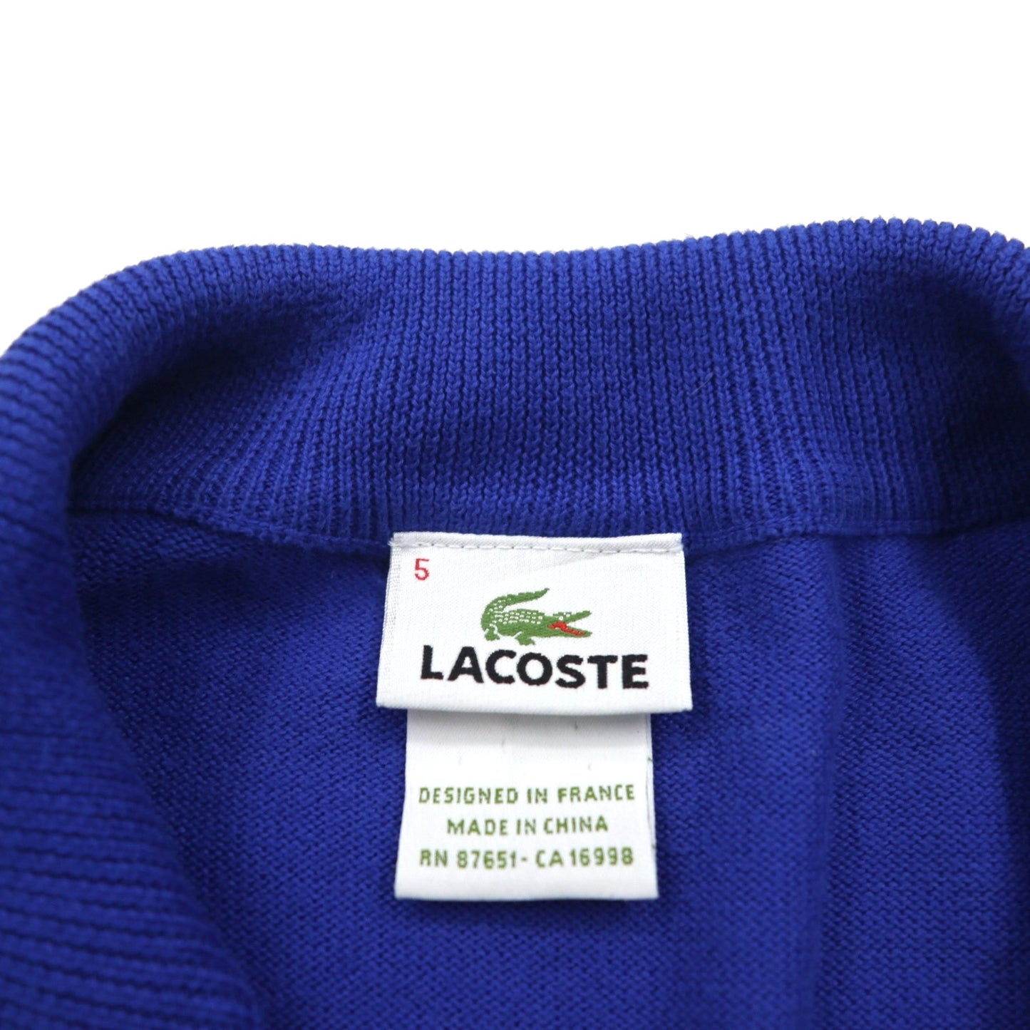 LACOSTE ハーフジップ  ニット セーター L ブルー コットン AH9433
