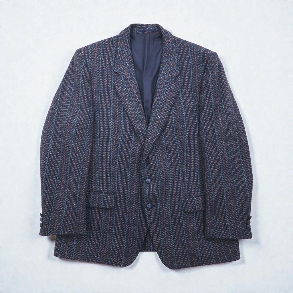 Harris Tweed ツイード 2B テーラードジャケット ブレザー L ウール ヘリンボーン ストライプ BIRKDALE スコットランド製