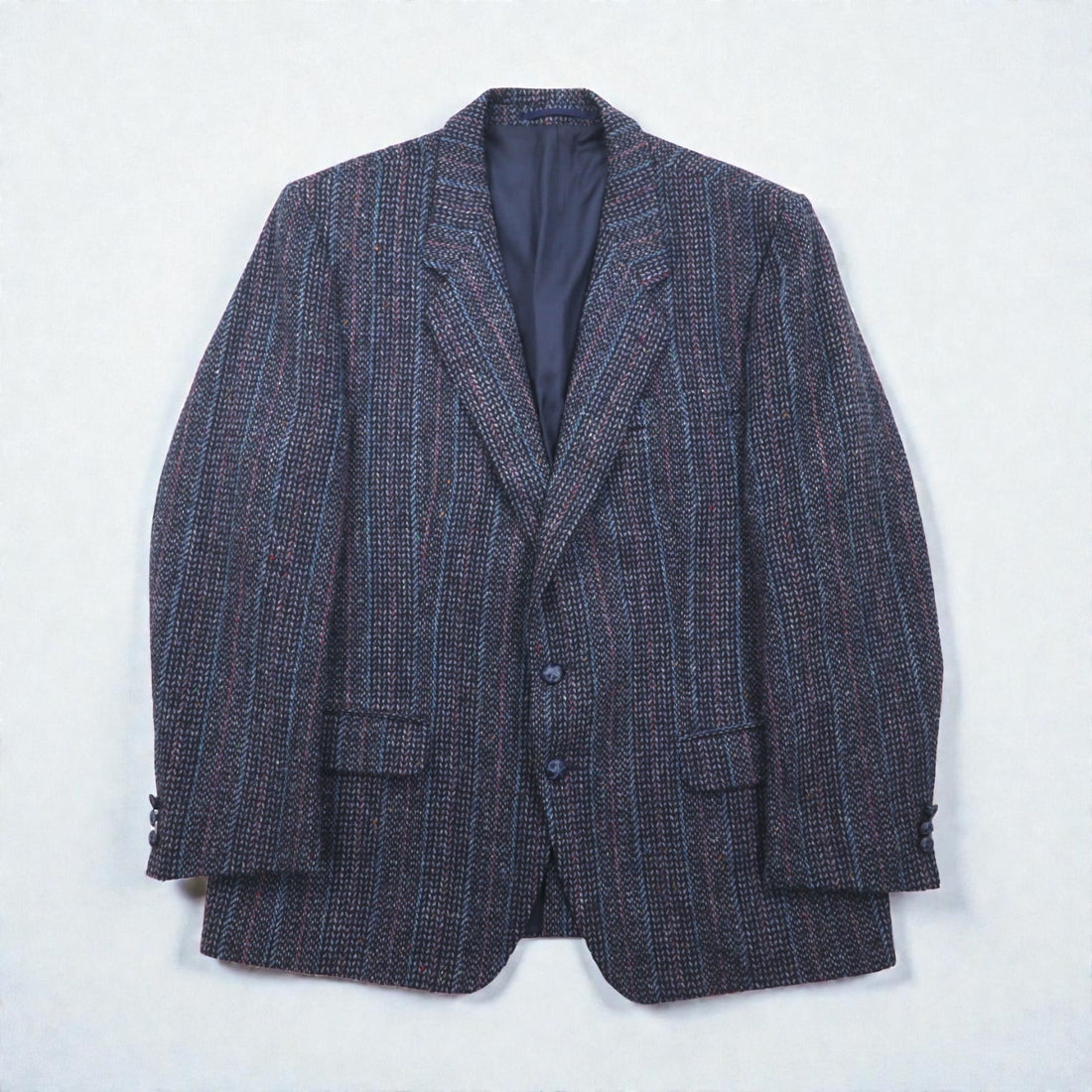 Harris Tweed ツイード 2B テーラードジャケット ブレザー L ウール ヘリンボーン ストライプ BIRKDALE スコットランド製