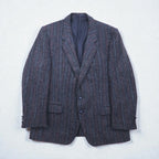 Harris Tweed ツイード 2B テーラードジャケット ブレザー L ウール ヘリンボーン ストライプ BIRKDALE スコットランド製