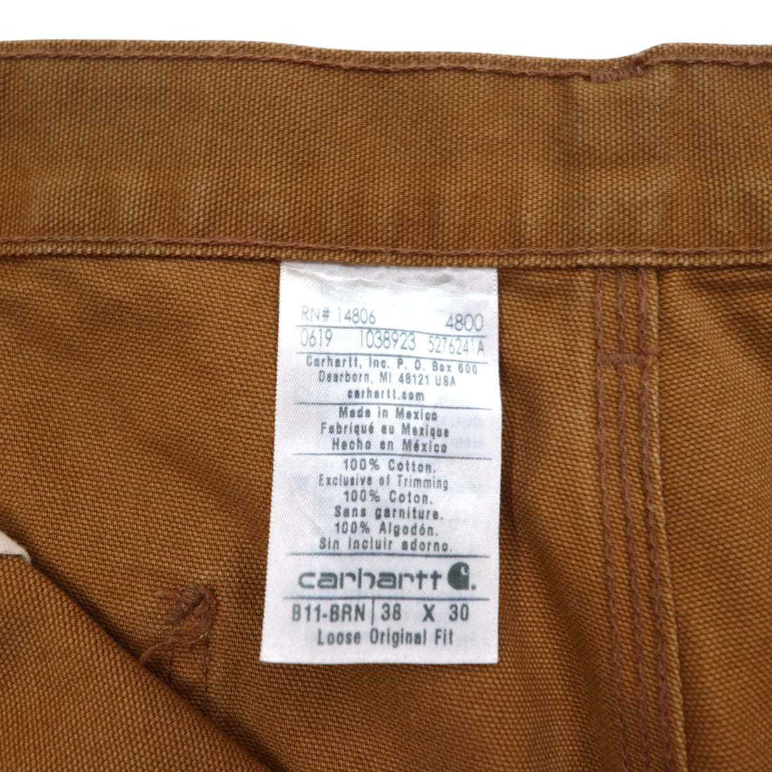 Carhartt Loose Fit Duck Painter Pants L Brown Washed B11-BRN Made in Mexico