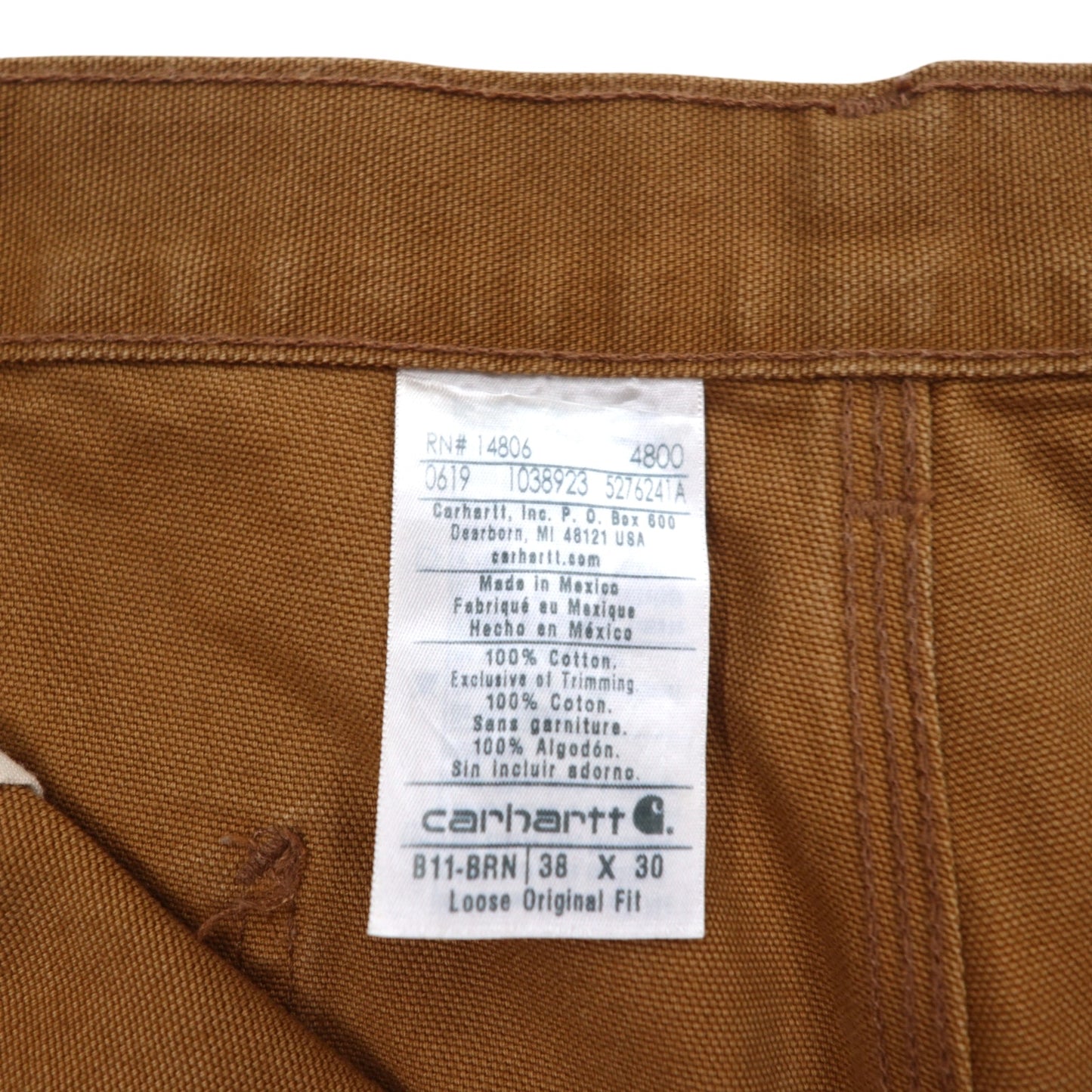 carhartt ルーズフィット ダック ペインターパンツ L ブラウン ウォッシュド B11-BRN メキシコ製