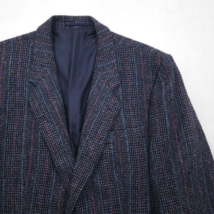 Harris Tweed ツイード 2B テーラードジャケット ブレザー L ウール ヘリンボーン ストライプ BIRKDALE スコットランド製