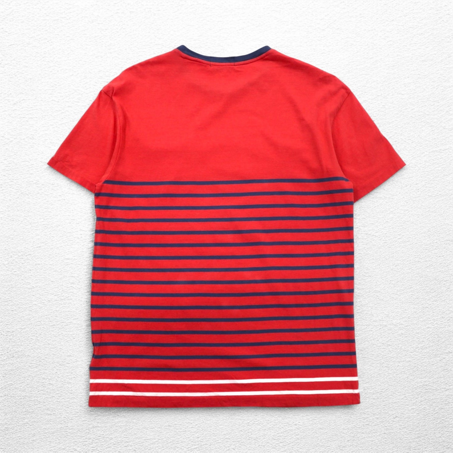 POLO RALPH LAUREN Classic Fit Pocket Striped T-Shirt M Pink Small Pony Embroidery