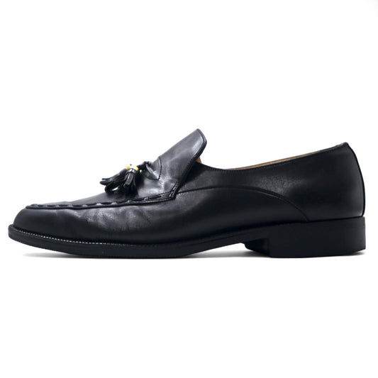 日本然リトテ-古着オンライン-BALLY スイス製 タッセル ローファー 25.5cm ブラック レザー vibramソール-BALLY Swiss Made Tassel Loafers US7.5 Black Leather Vibram Sole