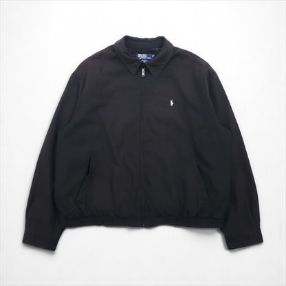 Ralph Lauren 90s Swing Top Harrington Jacket, XL, Black, Check Lining, Small Pony Embroidery