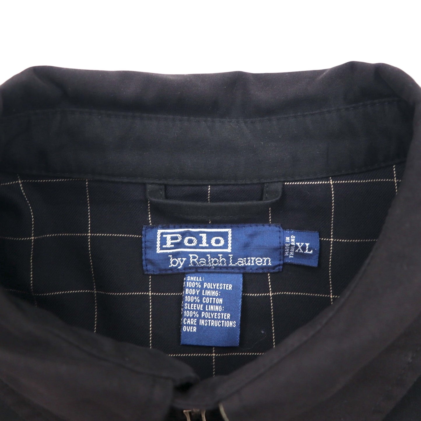 Ralph Lauren 90s Swing Top Harrington Jacket, XL, Black, Check Lining, Small Pony Embroidery