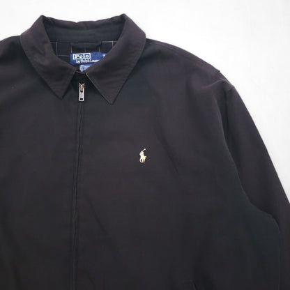 Ralph Lauren 90s Swing Top Harrington Jacket, XL, Black, Check Lining, Small Pony Embroidery