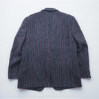Harris Tweed ツイード 2B テーラードジャケット ブレザー L ウール ヘリンボーン ストライプ BIRKDALE スコットランド製