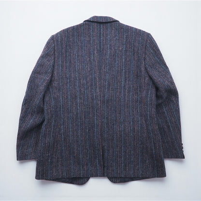 Harris Tweed ツイード 2B テーラードジャケット ブレザー L ウール ヘリンボーン ストライプ BIRKDALE スコットランド製
