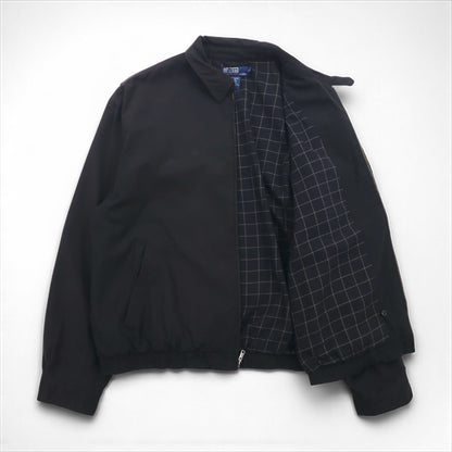 Ralph Lauren 90s Swing Top Harrington Jacket, XL, Black, Check Lining, Small Pony Embroidery