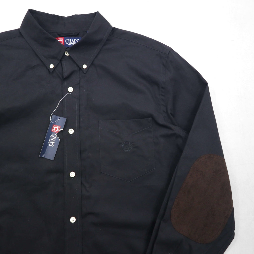 CHAPS Ralph Lauren ボタンダウン シャツ L ブラック エルボーパッチ 未使用品