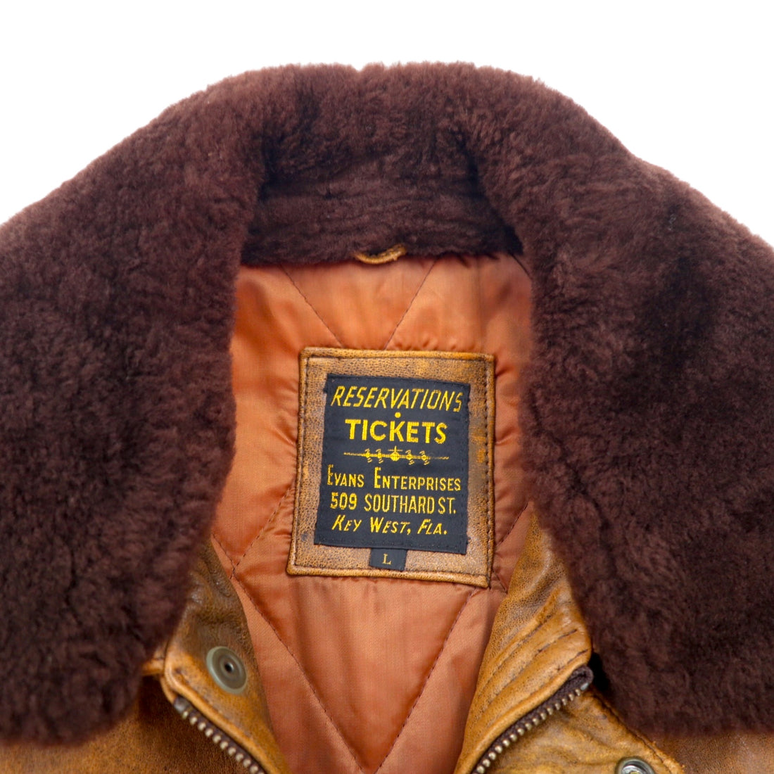 EVANS ENTERPRISES G-1 Lambskin Bomber Jacket, Lambskin Flight Jacket, Bomber Jacket, L, Brown, Sheepskin, Detachable Fleece Collar