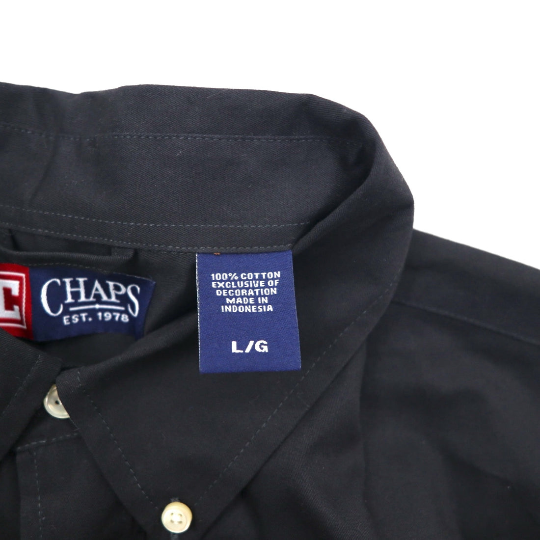 CHAPS Ralph Lauren Button Down Shirt L Black Elbow Patch Unused