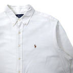 Ralph Lauren Oxford Button-Down Shirt, 17.5-35, White Cotton, Small Pony Embroidery, Big Size