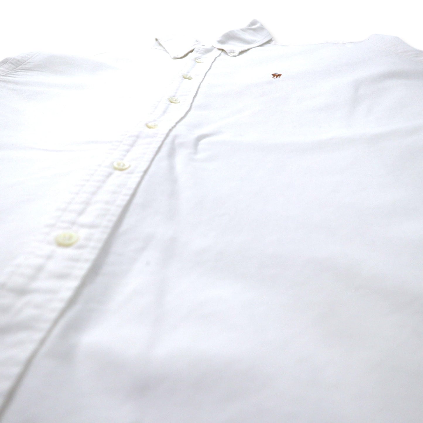 Ralph Lauren オックスフォード ボタンダウンシャツ 17.5-35 ホワイト コットン スモールポニー刺繍 ビッグサイズ