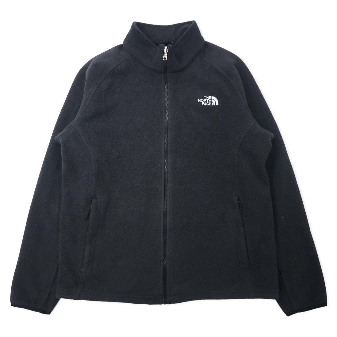 日本然リトテ-古着オンライン-THE NORTH FACE フルジップ フリースジャケット L ブラック ポリエステル ワンポイントロゴ刺繍-THE NORTH FACE FLEECE Jacket L Black polyester One Point Logo Embroidery