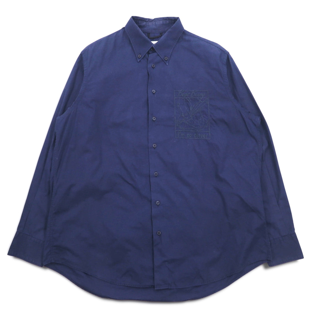 JC de Castelbajac × WARNER BROS Made in Italy 90s Button-down Shirt L Navy LOONEY TUNES Bugs Bunny Embroidery
